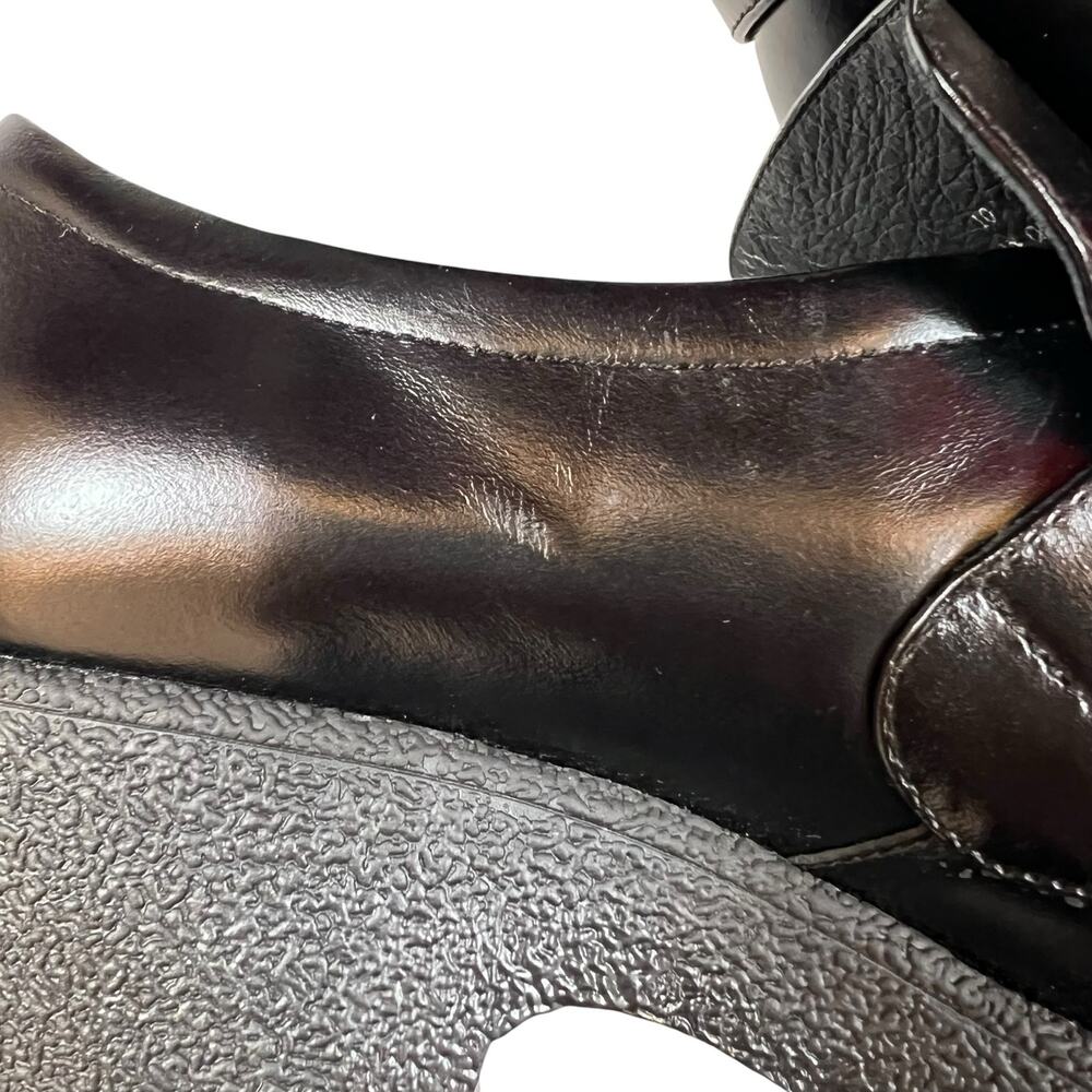 Jeffrey Campbell Black Platform Loafer Heels Size 10 Lug Sole Buckle Shoes EUC - Picture 6 of 9